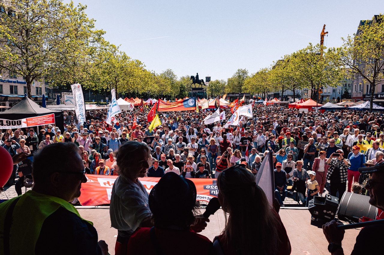 View from a stage over a rally in Cologne